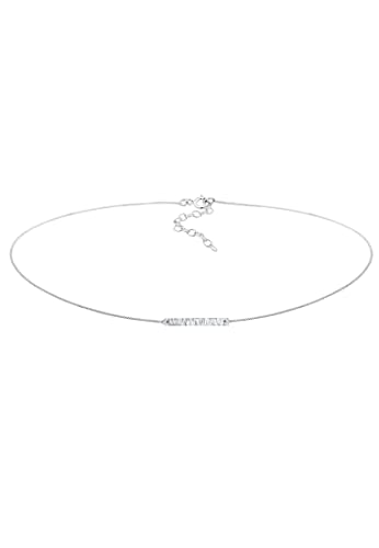 Elli Halskette Damen Choker Rechteck Plättchen Gehämmert Geo Look in 925 Sterling Silber von Elli
