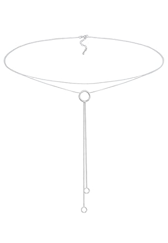 Elli Halskette Damen Choker Y-Kette Layer Look Kreis Geo in 925 Sterling Silber von Elli