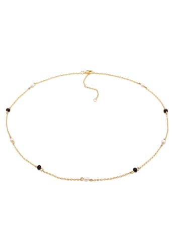 Elli Halskette Damen Glasperlen Filigran Goldfarben mit Kristallen von Elli