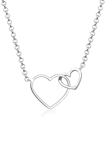 Elli Halskette Damen Herz Anhänger Verschlungen in 925 Sterling Silber Vergoldet von Elli
