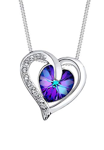 Elli Halskette Damen Herz mit Kristallen in 925 Sterling Silber von Elli