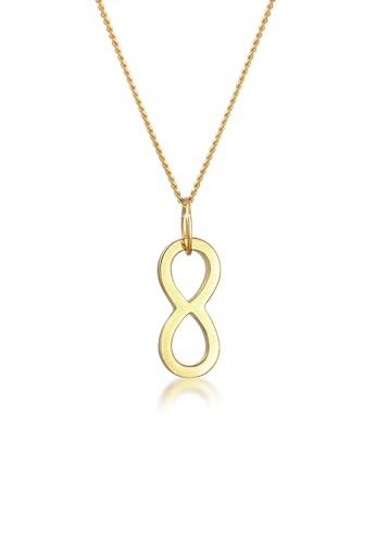 Elli PREMIUM Halskette Damen Infinity Unendlichkeit Symbol in 585 Gelbgold von Elli