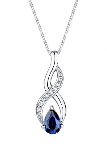 Elli Halskette Damen Infinity mit Zirkonia Kristalle Saphir in 925 Sterling Silber von Elli