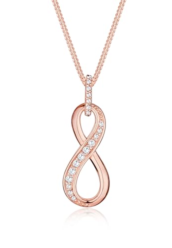 Elli Halskette Damen Infinity Anhänger Unendlich mit Zirkonia Kristallen in 925 Sterling Silber von Elli