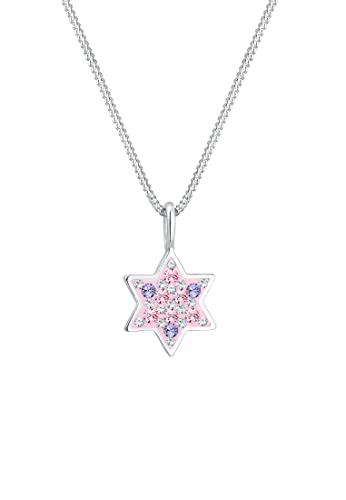 Elli Halskette Damen Kinder Star Pastel mit Kristallen in 925 Sterling Silber von Elli