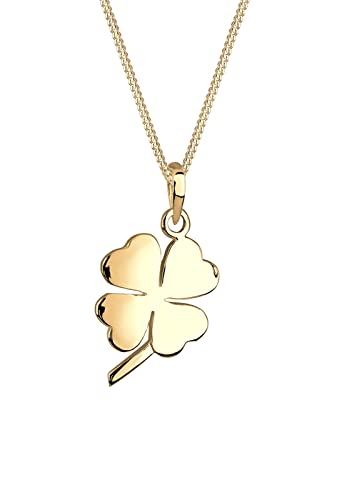 Elli Halskette Damen Kleeblatt Anhänger Modern Glücksbringer in 925 Sterling Silber von Elli