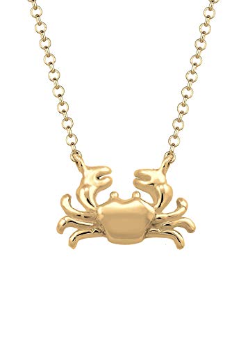 Elli Halskette Damen Krebs Krabbe Strand in 925 Sterling Silber vergoldet von Elli