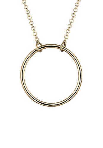 Elli Halskette Damen Kreis Geo Minimal in 925 Sterling Silber vergoldet von Elli