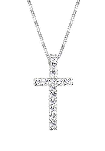 Elli Halskette Damen Kreuz Anhänger Elegant mit Kristallen aus 925 Sterling Silber von Elli