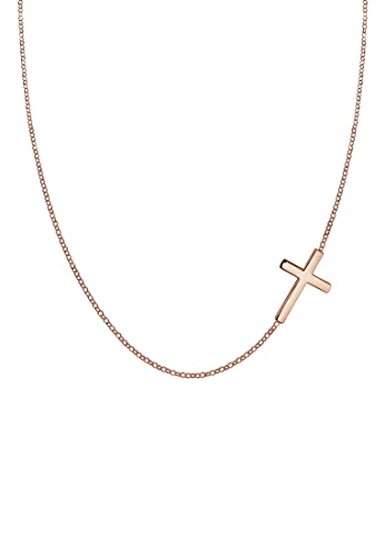 Elli Halskette Damen Kreuz Anhänger Religion Basic in 925 Sterling Silber Vergoldet von Elli