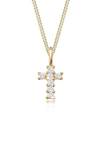 Elli PREMIUM Halskette Damen Kreuz Anhänger Elegant mit Topas aus 585 Gelbgold Elli PREMIUM Halskette Damen Kreuz Anhänger Elegant mit Topas aus 585 Gelbgold von Elli