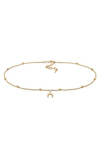 Elli Halskette Damen Kugel Choker Astro Halbmond in 925 Sterling Silber von Elli