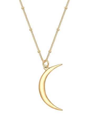 Elli Halskette Damen Kugelkette Halbmond Astro Anhänger 925er Silber von Elli