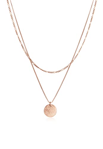 Elli Halskette Damen Layer Plättchen Anhänger Boho in 925 Sterling Silber von Elli