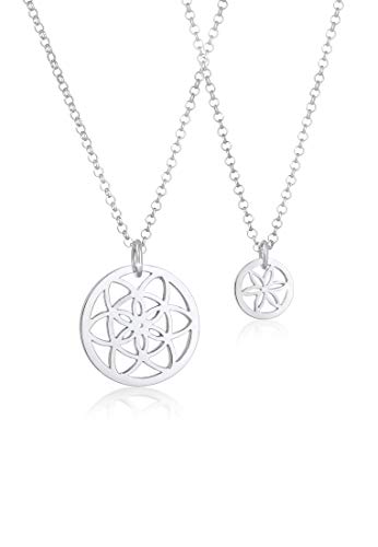 Elli Halskette Damen Mutter Tochter Set Lebensblume Trend in 925 Sterling Silber von Elli