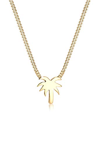 Elli Halskette Damen Palme Strand in 925 Sterling Silber vergoldet von Elli