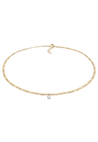 Elli Halskette Damen Solitär Anhänger Goldfarben mit Zirkonia Kristallen von Elli