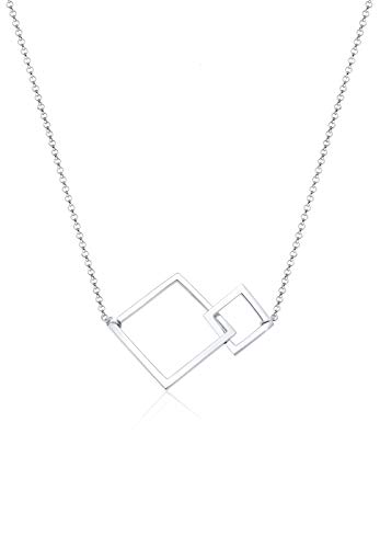 Elli Halskette Damen Viereck Geo Quadrat Basic in 925 Sterling Silber von Elli