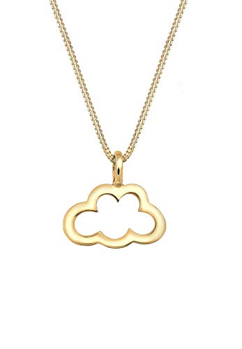 Elli Damen-Kette mit Anhänger Wolke Cut Out 925 Silber 45 cm - 0104841917_45 von Elli