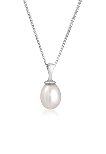 Elli Halskette Damen Zeitlos Filigran mit Süsswasserperle in 925 Sterling Silber Vergoldet von Elli