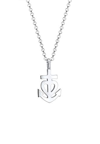 Elli Halskette Damen mit Anhänger Herz Anker Kreuz in 925 Sterling Silber von Elli