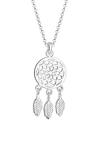 Elli Halskette Damen Traumfänger Feder Anhänger Boho in 925 Sterling Silber von Elli