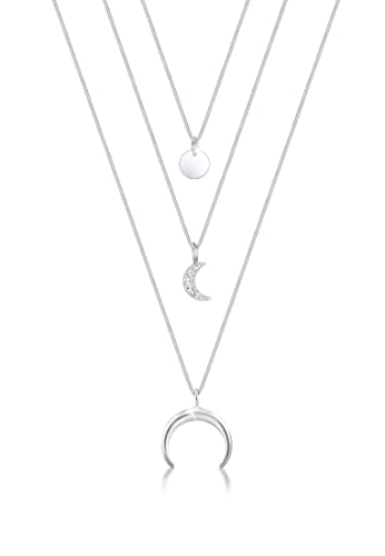 Elli Halskette Damen Halbmond Layer mit Kristalle in 925 Sterling Silber von Elli
