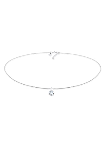 Elli Halskette Elli PREMIUM Halskette Damen Choker Basic Funkelnd mit Kristall in 925 Sterling Silber von Elli