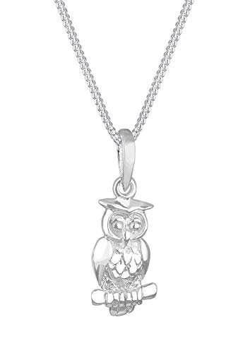 Elli Halskette Silber 925 Eule Kette Damen Schmuck Geschenke für Frauen Mädchen Mama Freundin, Uhu Silberkette Länge 45 cm von Elli