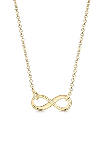 Elli PREMIUM Halskette Damen Infinity Unendlichkeit Symbol in 375 Gelbgold von Elli