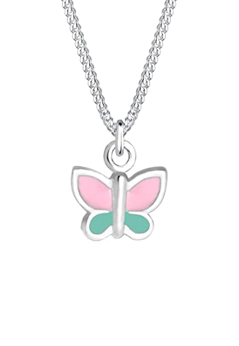 Elli Halskette Kinder Schmetterling Pastel Emaille 925 Silber von Elli