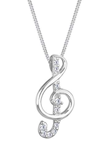 Elli Halskette Notenschlüssel Zirkonia 925 Sterling Silber von Elli