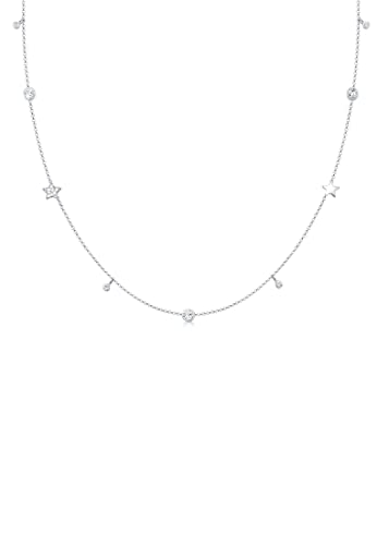 Elli Halskette Damen Solitär Sterne mit Kristallen in 925 Sterling Silber von Elli