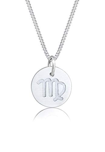Elli Halskette Damen Sternzeichen Jungfrau Astro Symbol Matt in 925 Sterling Silber von Elli