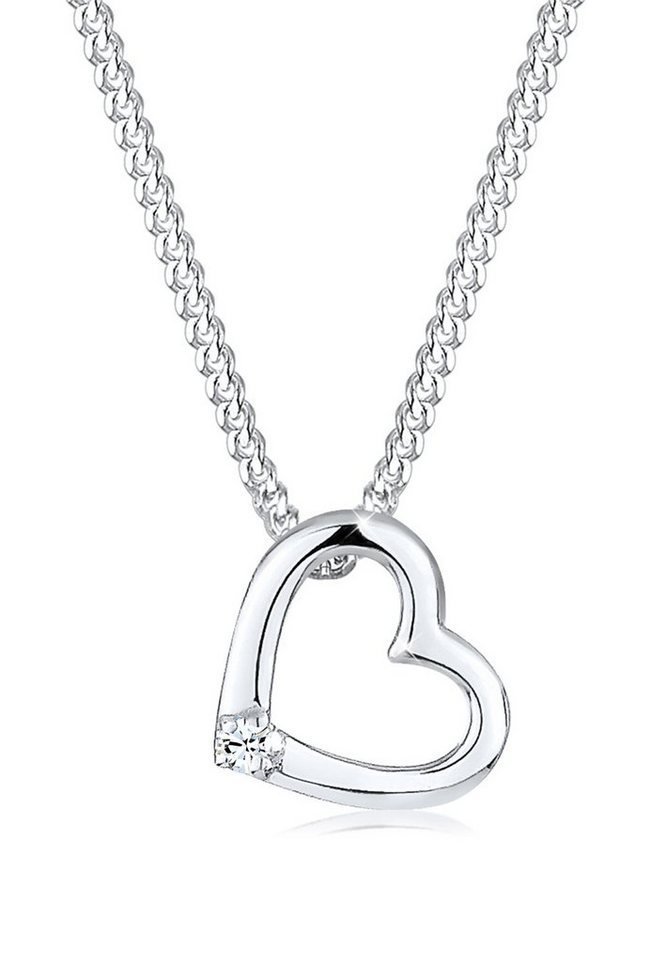 Elli Kette mit Anhänger Herz 925 Sterling Silber, mit Kristallen von Swarovski®, Herz von Elli