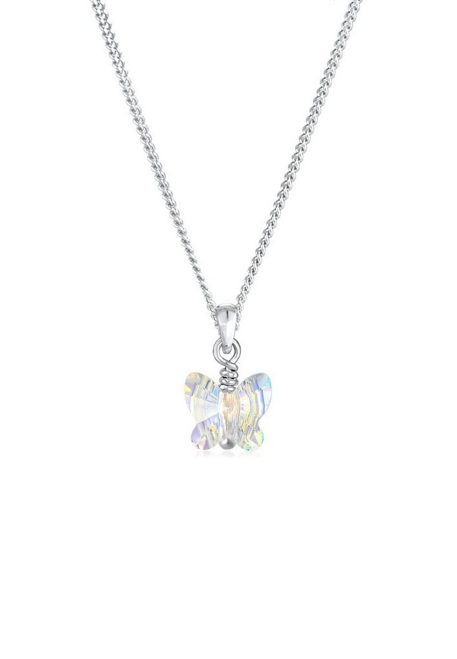 Elli Kette mit Anhänger Kinder Schmetterling Kristalle 925 Silber, Schmetterling von Elli