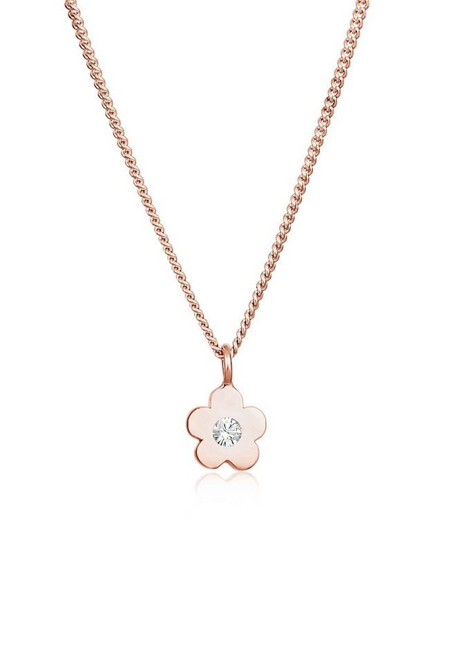 Elli Kette mit Anhänger Mädchen Kids Blume Kristalle 925 Silber, Blume von Elli