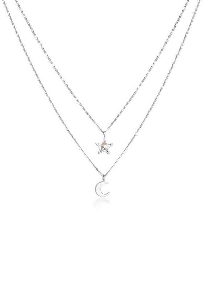 Elli Kette mit Anhänger Mädchen Layerkette Sternenhimmel 925 Silber, Sterne von Elli