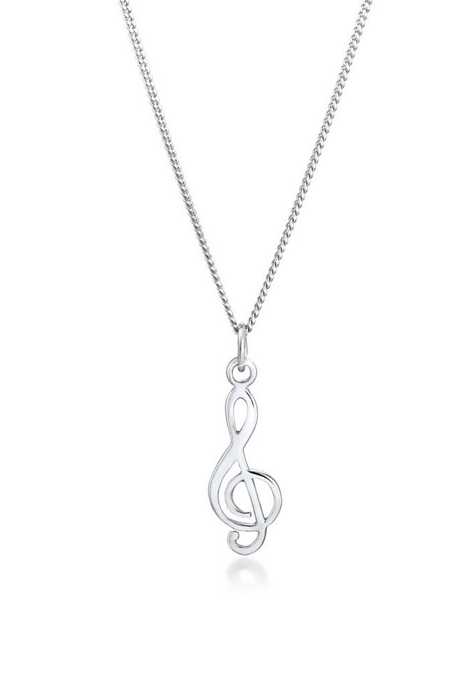 Elli Kette mit Anhänger Notenschlüssel Musik Symbol 925 Silber, Notenschlüssel von Elli