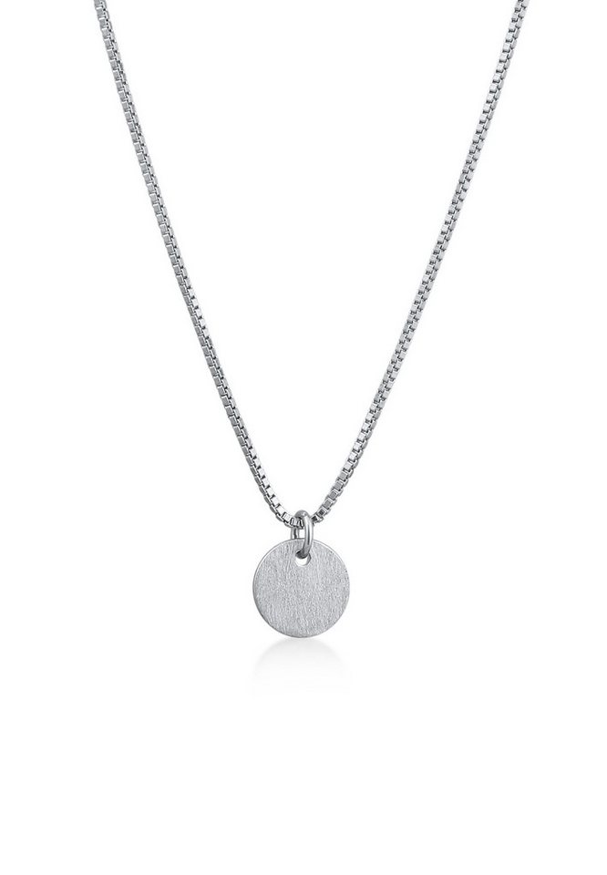 Elli Kette mit Anhänger Plättchen Anhänger Matt 925 Sterling Silber von Elli
