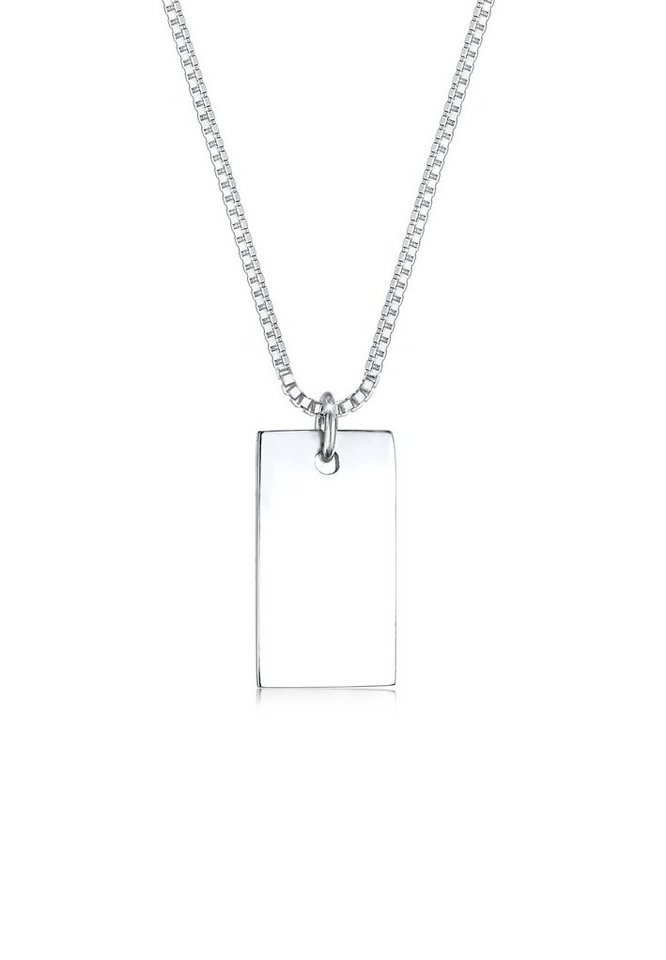Elli Kette mit Anhänger Rechteck Geo Basic 925 Silber, Geo von Elli