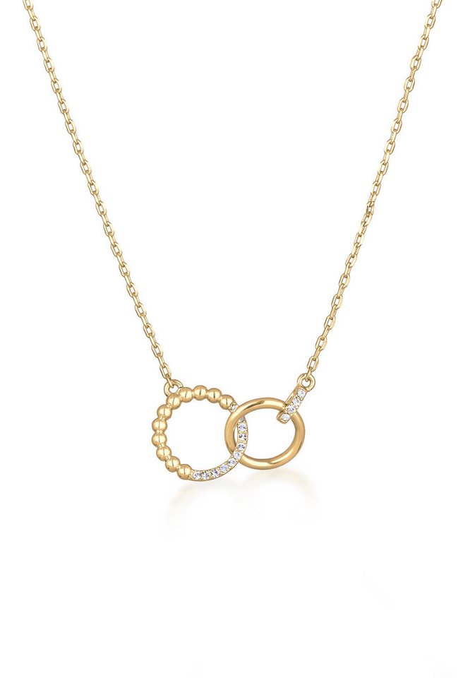 Elli Kette mit Anhänger Ringe Infinity Kristalle Silberfarben für Damen von Elli