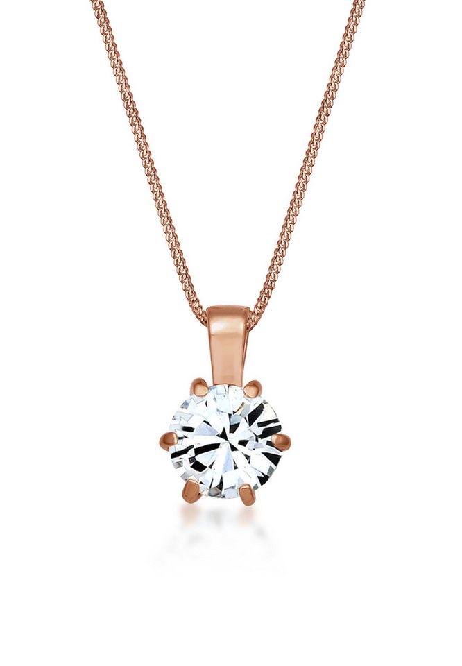 Elli Kette mit Anhänger Panzerkette Basic 925 Sterling Silber, mit Kristallen von Swarovski® von Elli