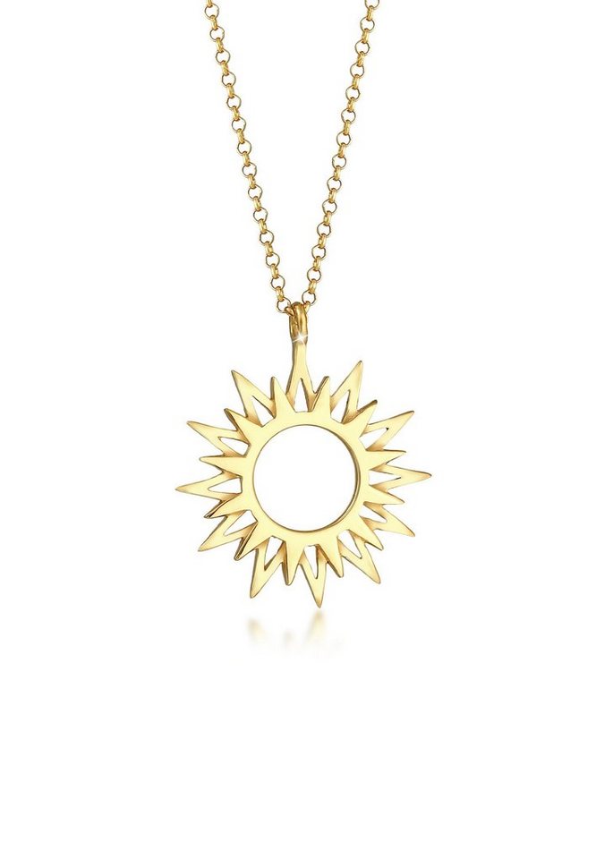 Elli Kette mit Anhänger Sonne Sun Strahlen Astro Symbol 925 Silber von Elli
