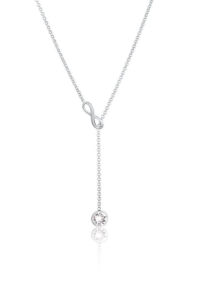 Elli Kette mit Anhänger Y-Kette Infinity Unendlichkeit Kristall 925 Silber, Infinity von Elli