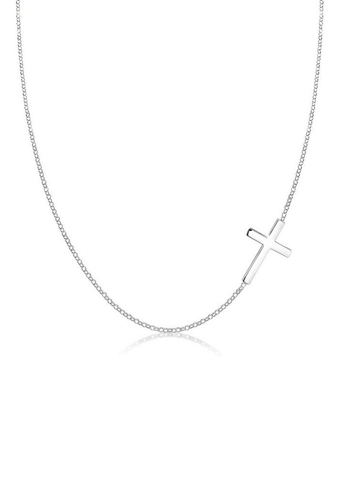 Elli Kette mit Anhänger mit Kreuz Schlicht 925 Sterling Silber, Kreuz von Elli