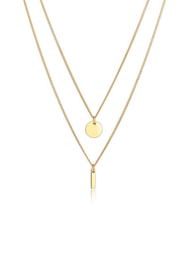 Elli Ketten-Set 2-lagig Layer Kreis Stab Geo 925 Silber, Geo von Elli