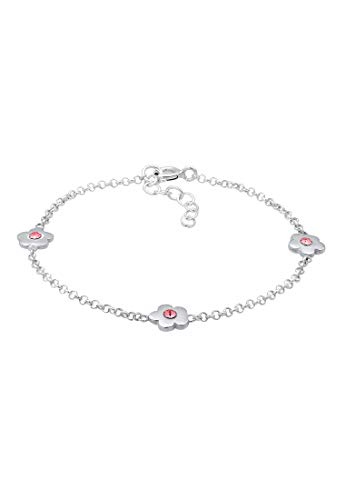 Elli Armband Kinder Blumen Rosa mit Kristalle in 925 Sterling Silber von Elli