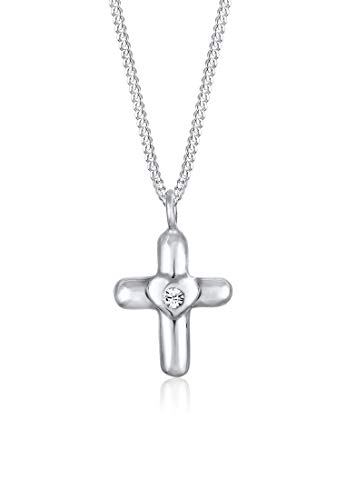 Elli Halskette Kinder Kreuz Herz Cute mit Kristalle in 925 Sterling Silber von Elli