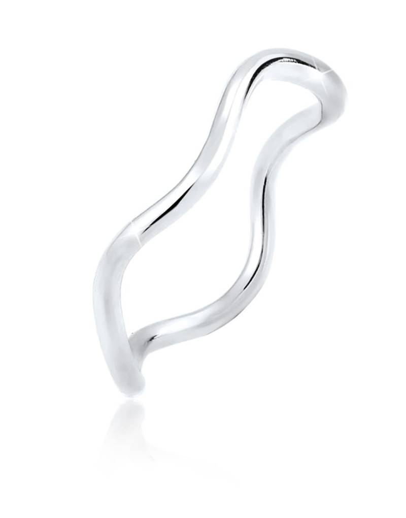 Elli - Minimalistischer silberfarbener Damen-Ring aus 925er Sterlingsilber im Wellendesign von Elli